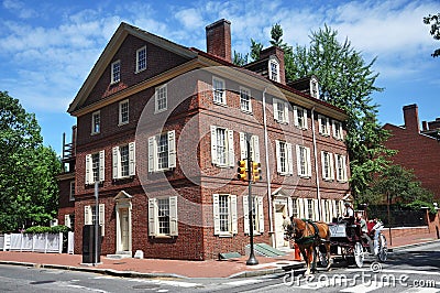 Horse drawn carriage tours in Philadelphia Editorial Stock Photo