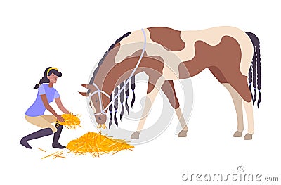 Horse Feeding Icon Vector Illustration