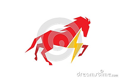 Horse Flash Logo Vector Illustration