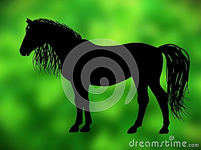 The horse on green background Stock Photo