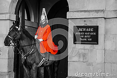 Horse Guard in Whitehall Editorial Stock Photo