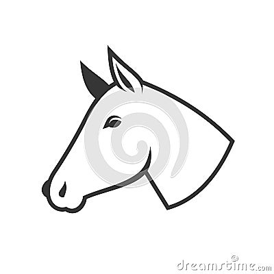 Horse Head Icon Logo. Vector Vector Illustration