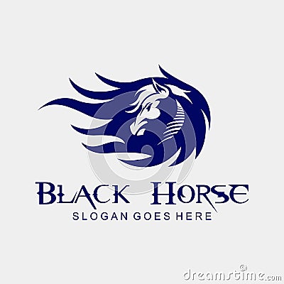 Horse Head Logo Design template emblem mascot vector illustration Vector Illustration
