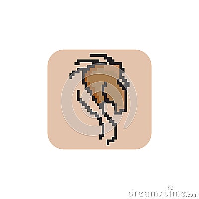 Horse head. Pixel art. Isolated vector illustration. New Year with chinese symbol of horse. Game assets. Pixel art 80s style Vector Illustration