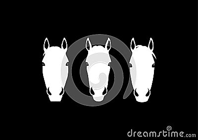 Horse heads group design Vector Illustration