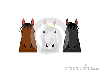 Horse heads group design Vector Illustration