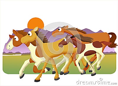 Horse herd Stock Photo