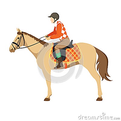 Horse with Horseman Vector Illustration