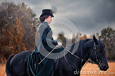 Horse-hunting with ladies in riding habit Editorial Stock Photo