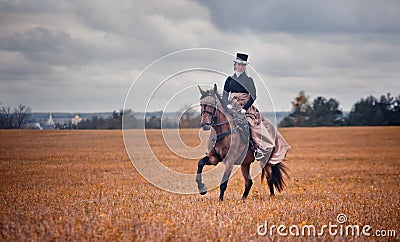 Horse-hunting with ladies in riding habit Editorial Stock Photo