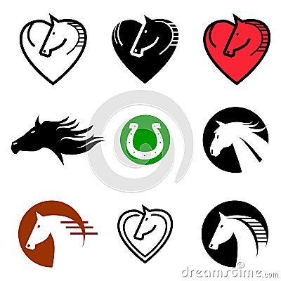 Horse icons symbols Vector Illustration