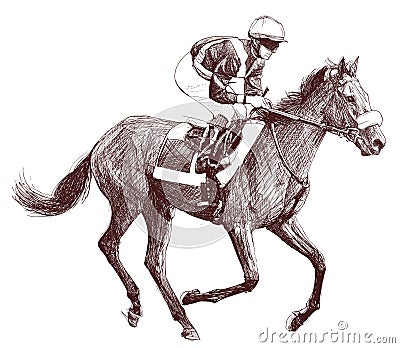 Horse and jockey Vector Illustration