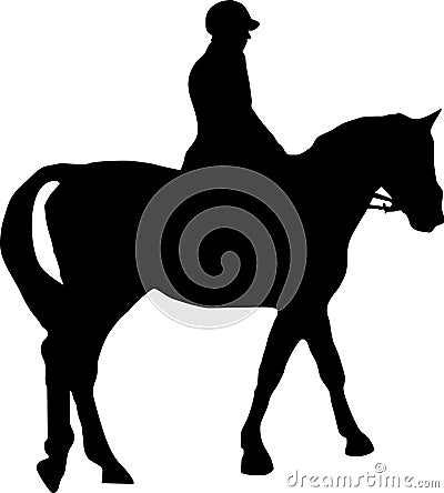 Horse and jockey Vector Illustration