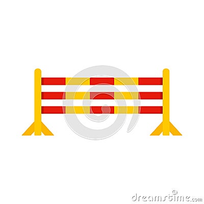 Horse jump obstacle icon, flat style Vector Illustration