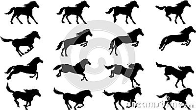 Horse Jump Silhouette Stock Photo