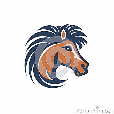 Horse Head Logo Design With Hopi Art Influence Cartoon Illustration