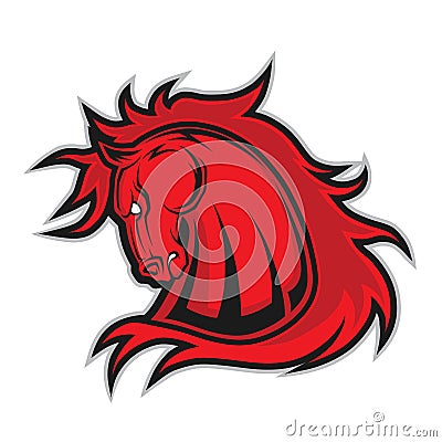 Horse or mustang head mascot Vector Illustration