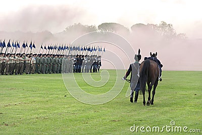 A horse with no rider to honor soldiers who died. Editorial Stock Photo