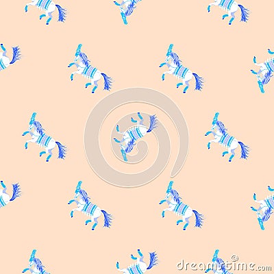 Horse performance silhouette simple seamless vector pattern. Vector Illustration