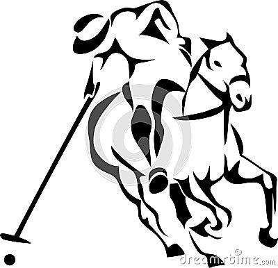 Horse polo player Vector Illustration