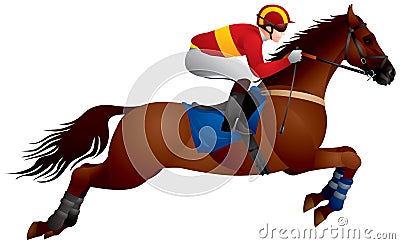 Horse race Derby jump Vector Illustration