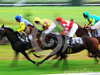 Horse race finish Stock Photo