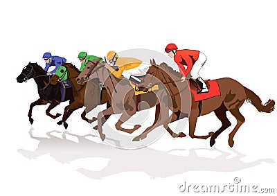 Horse race Vector Illustration