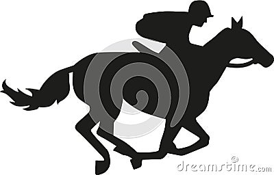 Horse race silhouette Vector Illustration