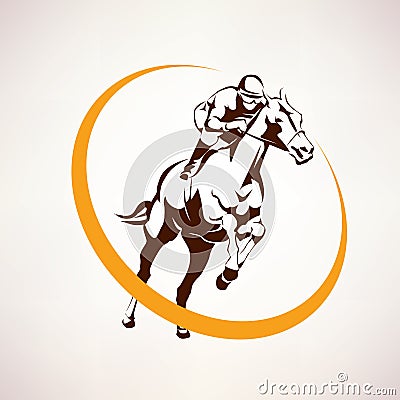 Horse race stylized symbol Vector Illustration