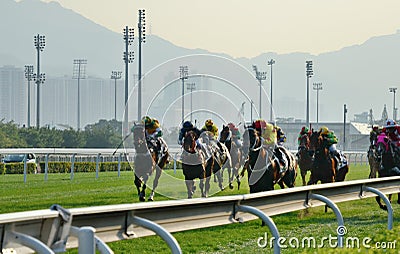 Horse Racing Editorial Stock Photo