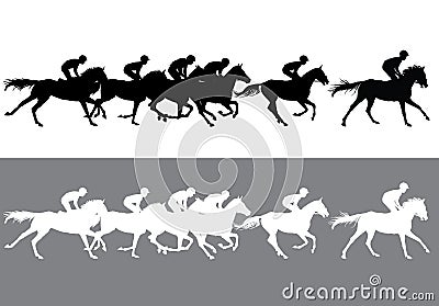 Horse racing Vector Illustration