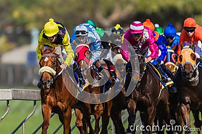 Horse Racing Jockeys Colors Editorial Stock Photo
