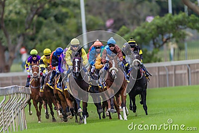 Horse Racing Jockeys Pacing Editorial Stock Photo