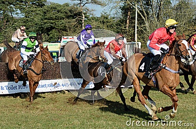 UK Horse Racing. Point-To-Point, over the jumps. Editorial Stock Photo