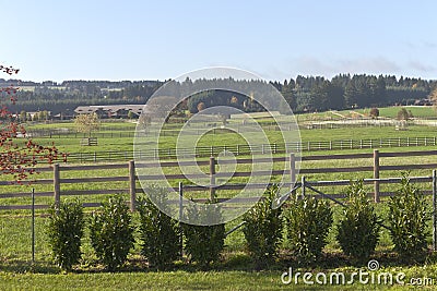 Horse ranch and country living rural Oregon. Stock Photo