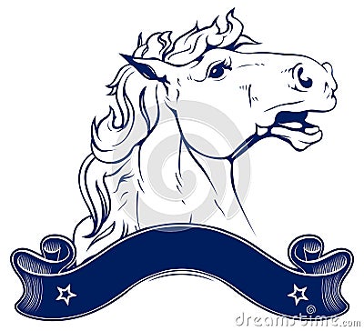 Horse ranch emblem Vector Illustration