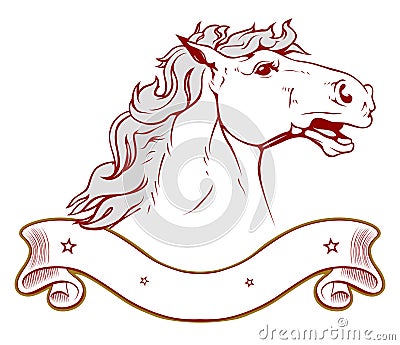 Horse ranch emblem in light Vector Illustration