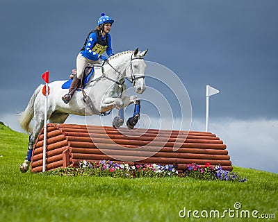 Horse rider competing in Cross Country Event. Editorial Stock Photo