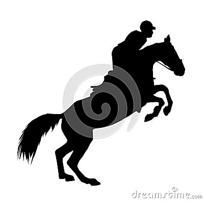 Show jumping silhouette ~ Vector Illustration