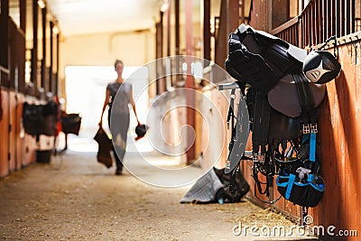 Horse riding equipment Stock Photo