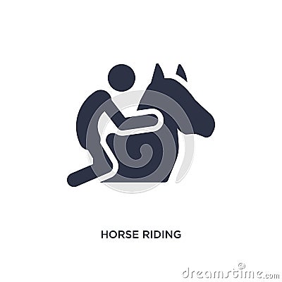 horse riding icon on white background. Simple element illustration from activity and hobbies concept Vector Illustration