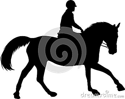 Horse riding silhouette Vector Illustration