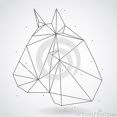 Horse shaped abstract lines on a light background. Vector Illustration Stock Photo