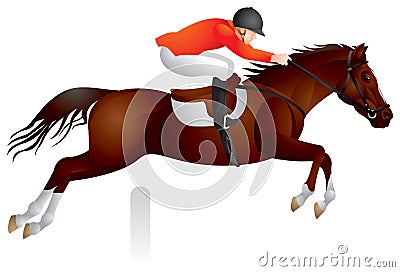 Horse Show jumping Vector Illustration