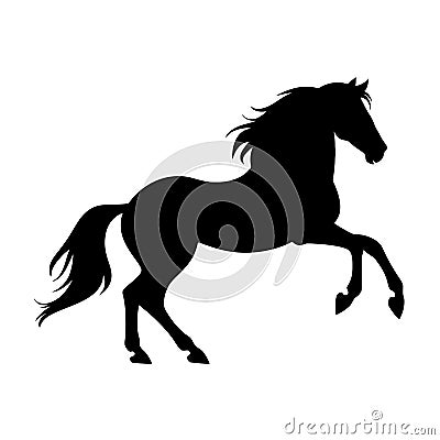 Horse silhouette icon in black color. Vector template for tattoo or laser cutting Stock Photo