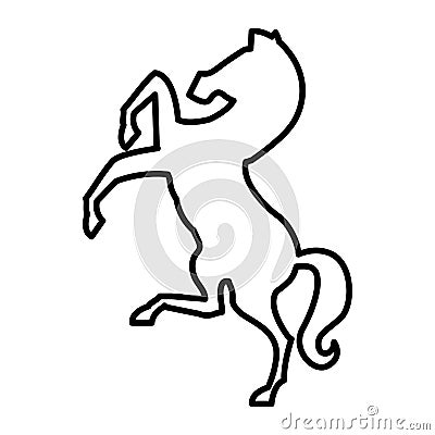 Horse silhouette isolated icon Vector Illustration