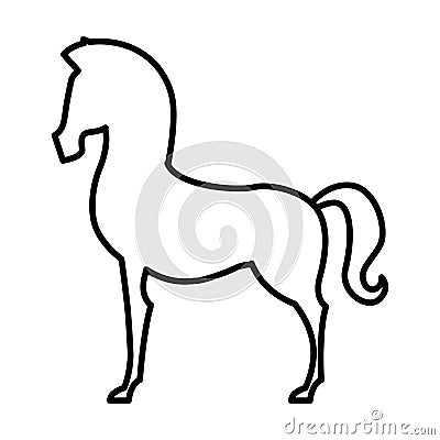 Horse silhouette isolated icon Vector Illustration