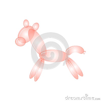 Horse simple figure made of balloons poster isolated on white background Vector Illustration