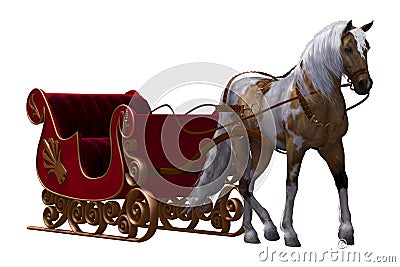 Horse and Sleigh Stock Photo