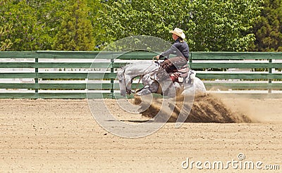 Horse Sliding Stop Editorial Stock Photo